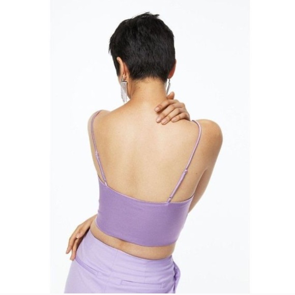 Light Purple H&M Cropped Corset Top - US M - Picture 3 of 7